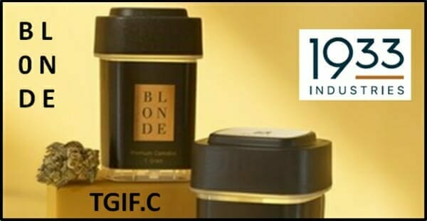 1933 Industries’ (TGIF.C) blonde cannabis ain’t dumb