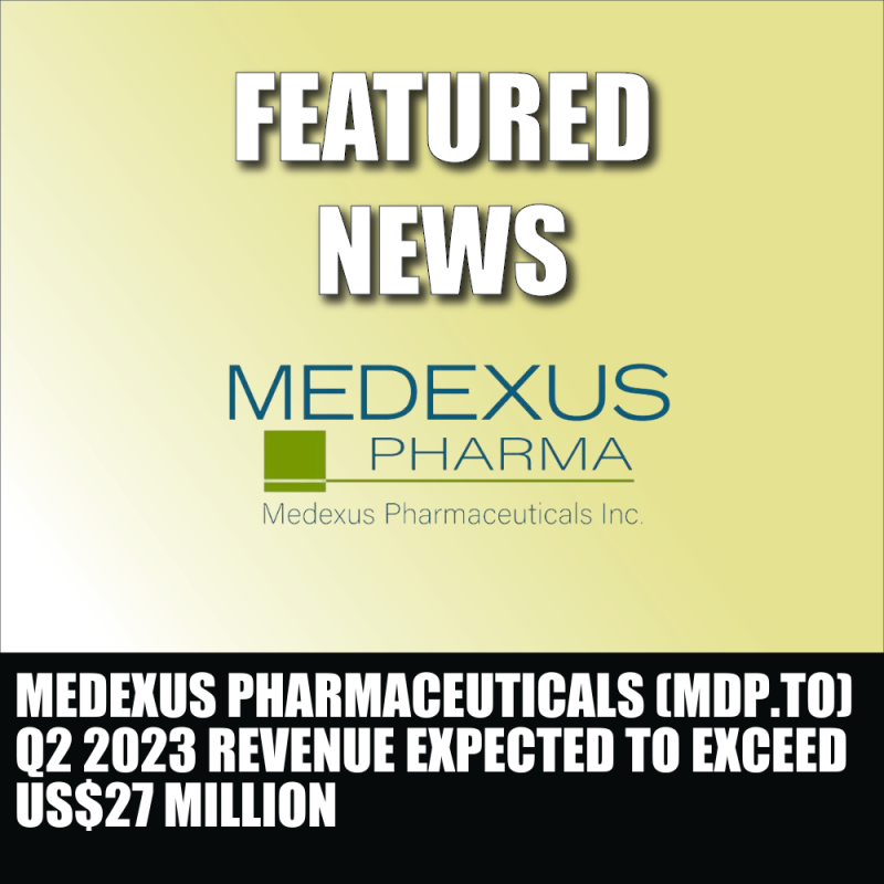 Medexus Pharmaceuticals (MDP.TO) Q2 2023 revenue expected to exceed US$27 million