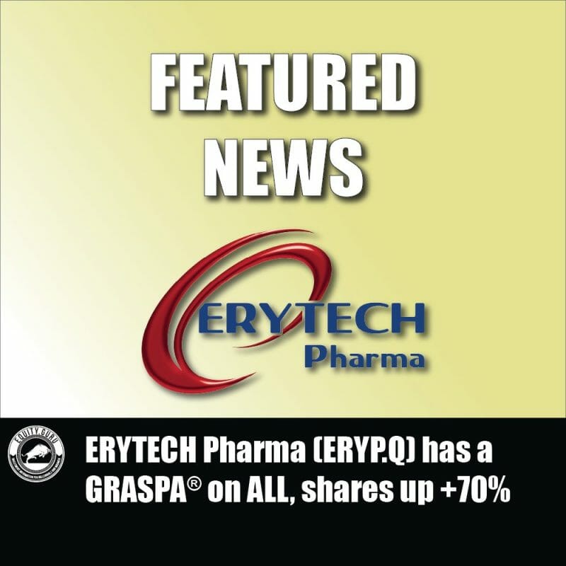 ERYTECH Pharma (ERYP.Q) has a GRASPA® on ALL, shares up +70%