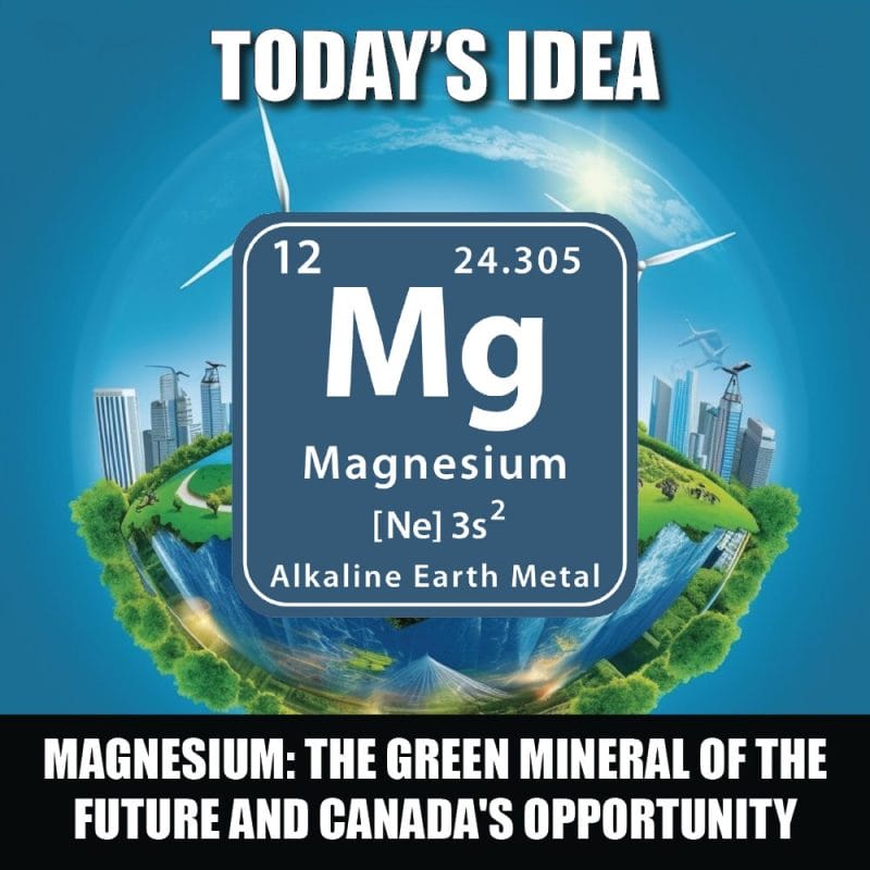 Magnesium: The Green Mineral of the Future and Canada’s Opportunity to Emerge as a Global Leader in Its Market