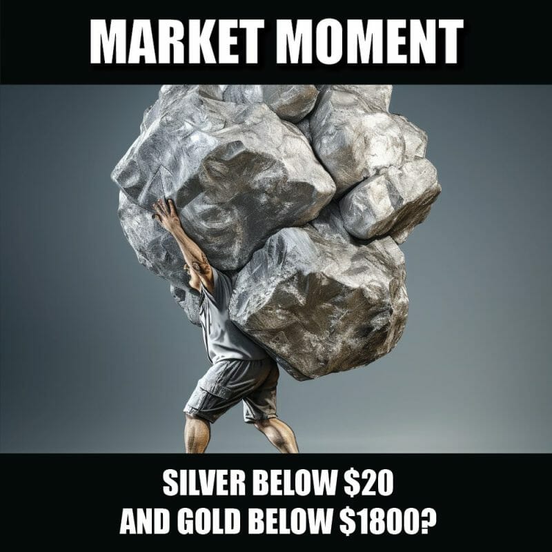 Silver below $20 and Gold below $1800?