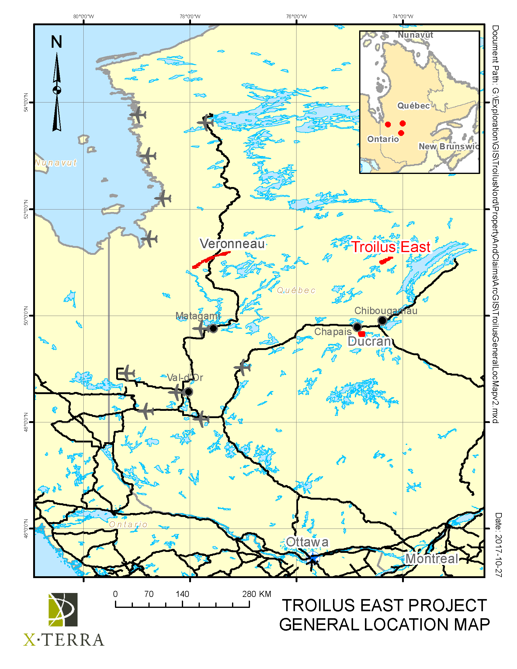 Troilus East Property Location