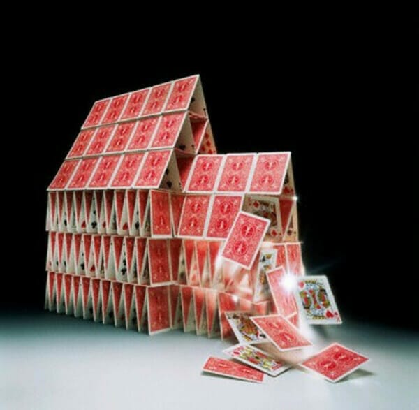A “skies the limit” stock market = a house of cards?