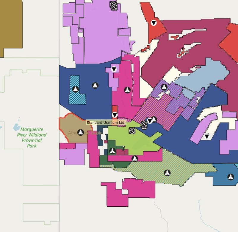 Standard Uranium Claim Map