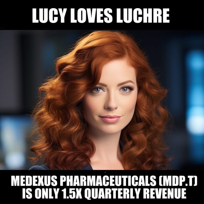 Lucy Loves Luchre: Medexus Pharmaceuticals (MDP.T) is growing fast, keeping the bottom line trim
