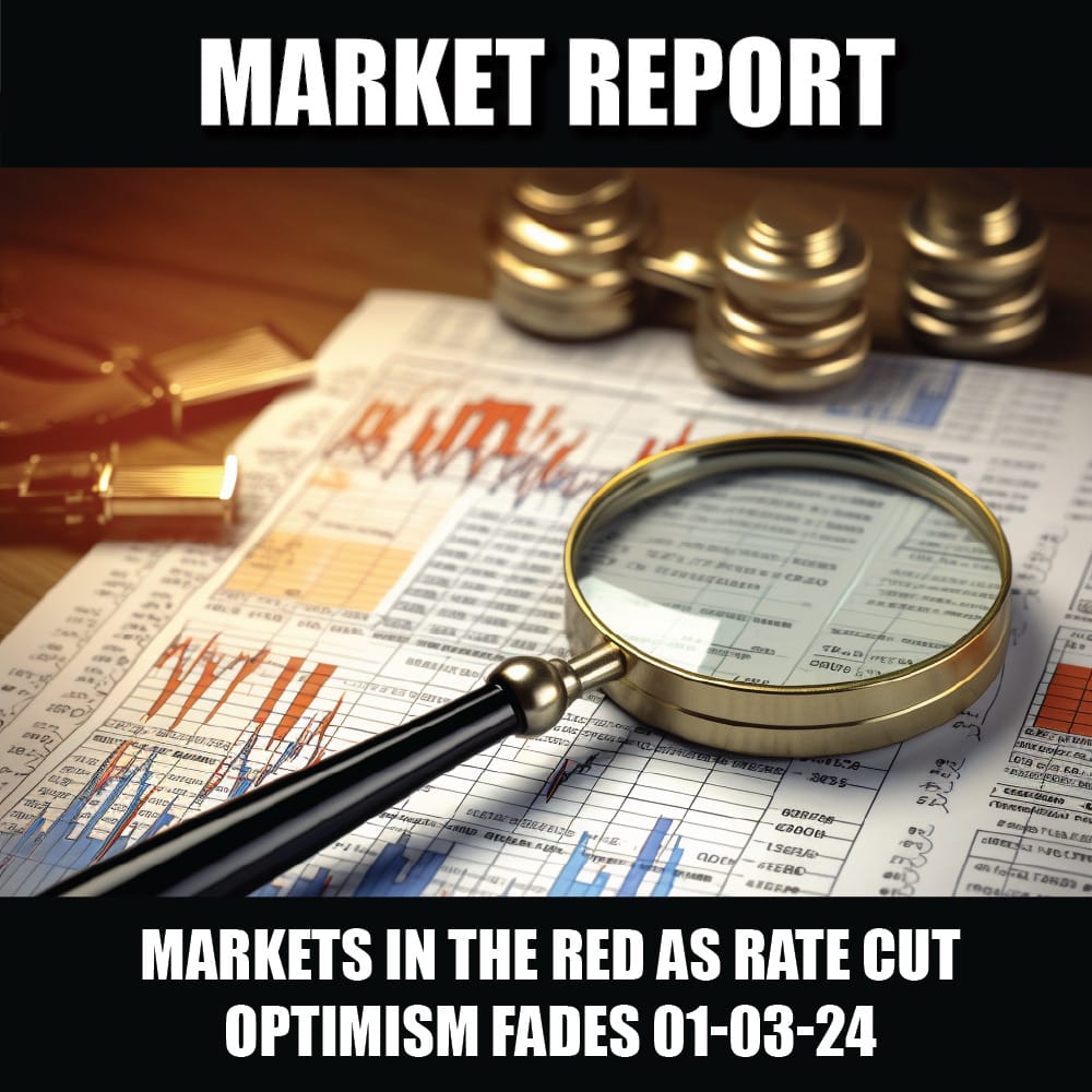 Markets in the red as rate cut optimism fades 01-03-24