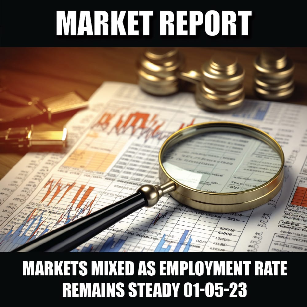 Markets mixed as Canadian employment rate remains steady 01-05-23
