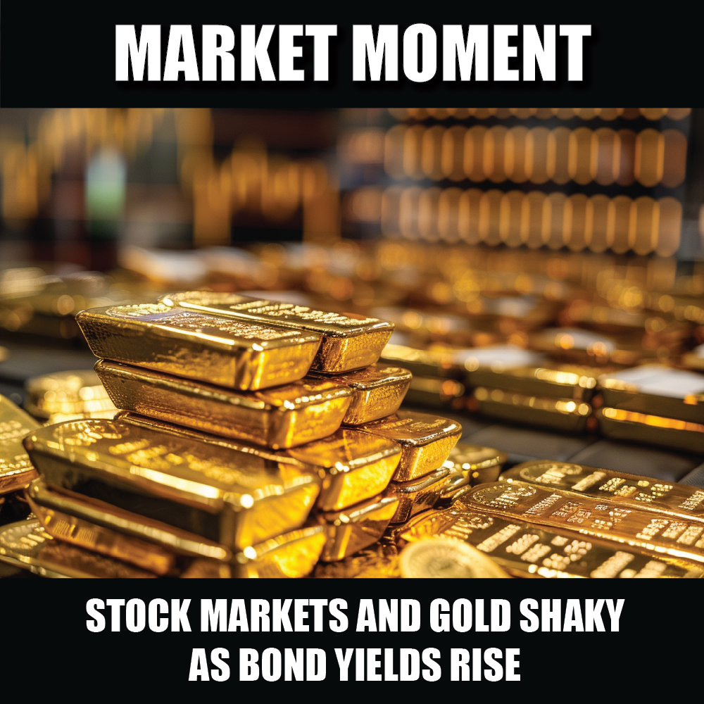 Stock Markets and Gold shaky as bond yields rise