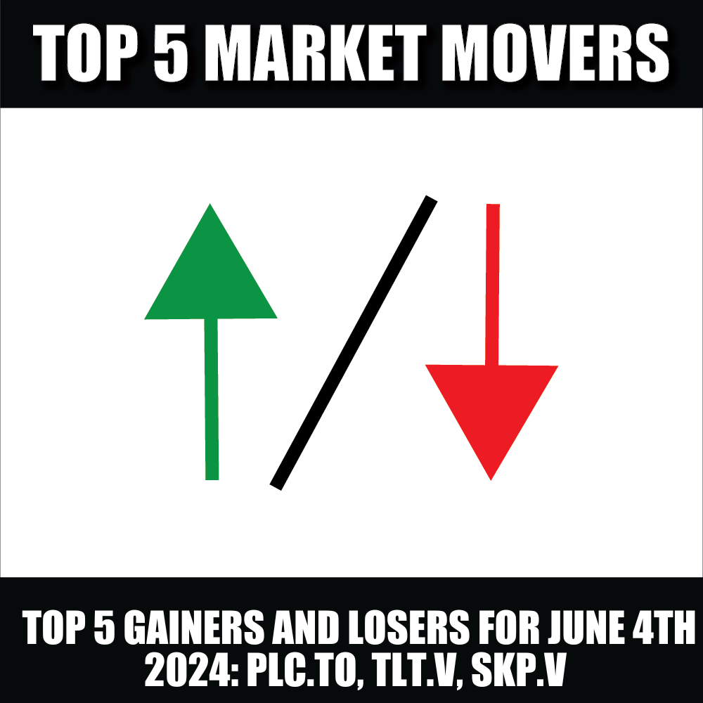 Top 5 Gainers and Losers: PLC.TO, TLT.V, SKP.V